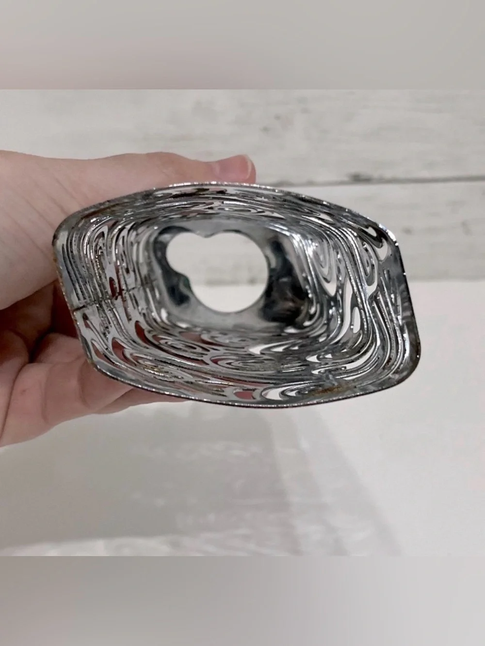 Bath & Body Works Silver Metal Scroll Design Gel Hand Soap Cover
